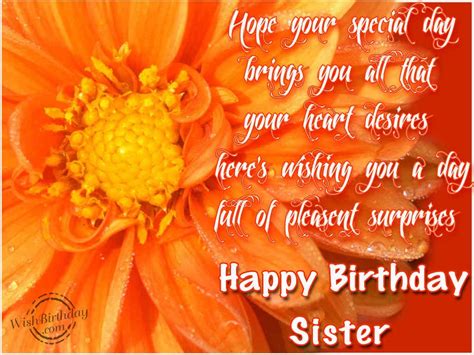 Happy Birthday Sister - WishBirthday.com
