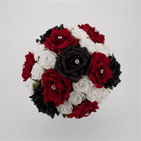 Black and White Wedding Flowers Ideas on ... Red and White Bridal Posy | C Floral Designs : Silk ...