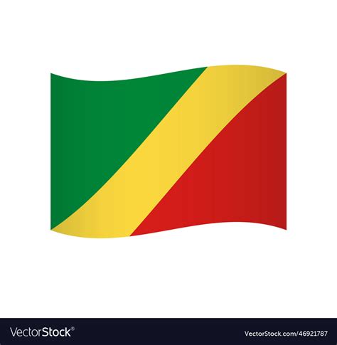 Wavy flag of republic the congo Royalty Free Vector Image