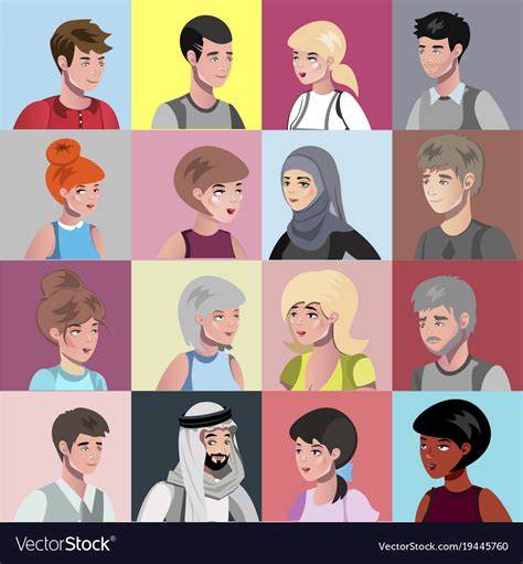 Portraits of people different nationalities Vector Image