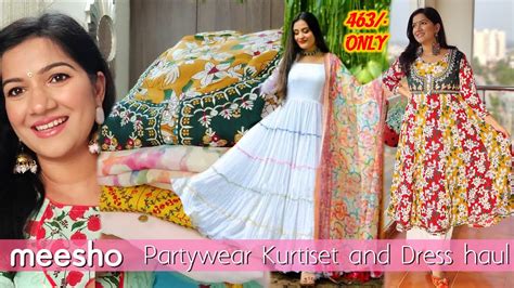 MEESHO PARTY WEAR KURTI SET AND DRESS HAUL STARTING FROM 463/- - YouTube