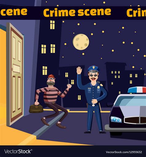 Crime Scene Cartoon