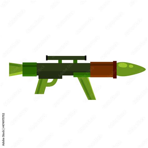 Bazooka. Rocket launcher. Large cannon with missile. Military equipment ...