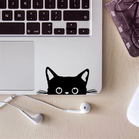 Cat Wall Decal Cat Stickers Cute Computer Laptop Vinyl Sticker Animal Light Switch Art Decals ...