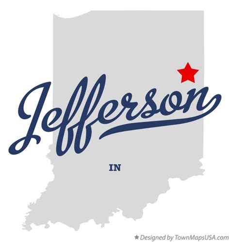 Map of Jefferson, Adams County, IN, Indiana