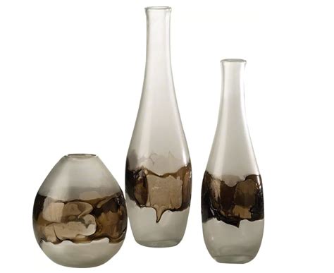 Molten Clear/Brown Glass Table Vase | Glass floor vase, Floor vase, Glass floor