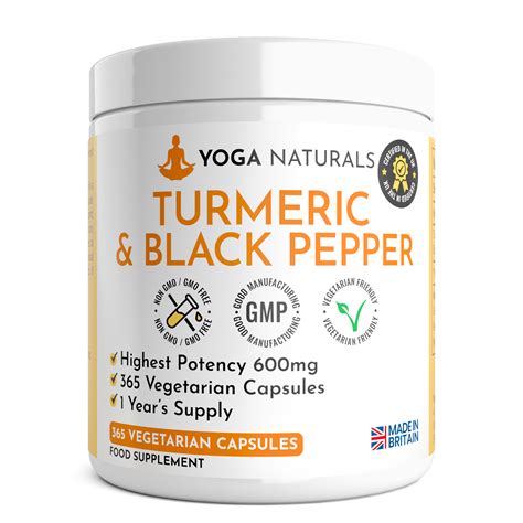 Turmeric & Black Pepper 365 | Yoga Naturals Vegetarian Supplement