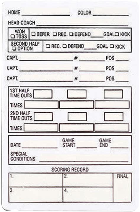 E127900 Adams Football Officials Reusable Game Card