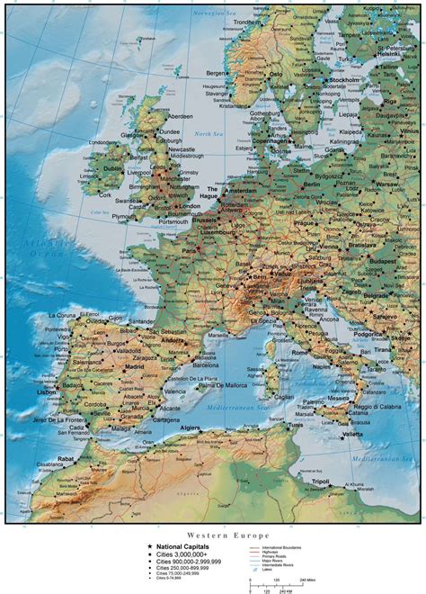 Map Of Western Europe – Topographic Map of Usa with States