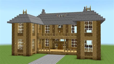 Minecraft - How to build a big wooden mansion - YouTube