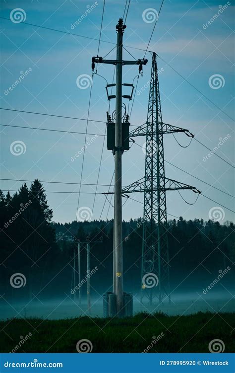 Vertical of Electrical Transmission Towers in a Rural Landscape Stock Photo - Image of vast ...