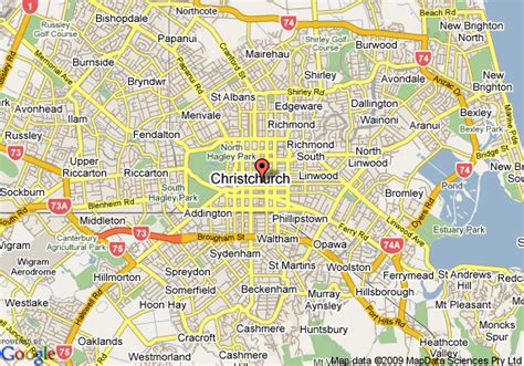 Christchurch New Zealand Map - ToursMaps.com