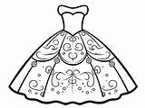 Ball Gown Dress Coloring Page For Children  sketch template