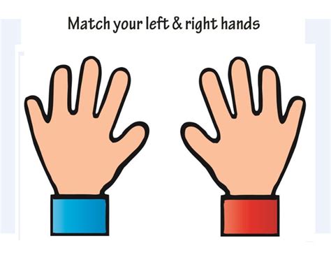 two hands are shown with the words match your left and right hands