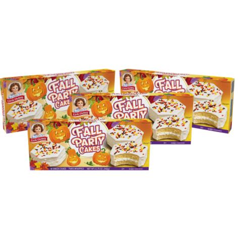 Little Debbie Fall Party Cakes, Vanilla, 4 Boxes, 20 Twin Wrapped Cakes ...