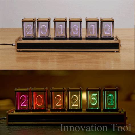 Elekstube Programmable 6 Digit RGB Glow Digital Clock Nixie Tube Clock Kit DIY Electronic Retro ...