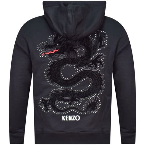 KENZO Cotton Embellished Dragon Hoodie in Black for Men - Lyst