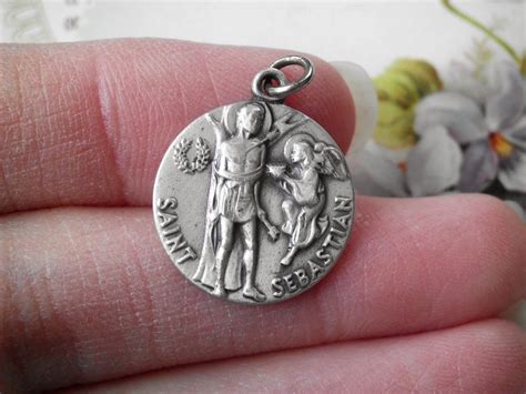 Vintage Religious Medals: Vintage Sterling St Sebastian Religious Medal ...