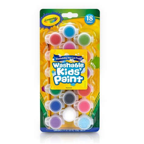 Crayola Washable Kids Paint Set 18 Colours | Kidsplay Crafts - Art and Craft Supplies