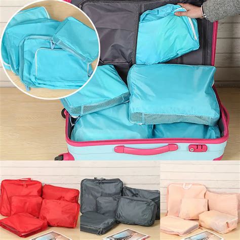 5pcs Travel Storage Portable Organizer Clothes Luggage Zipped Suitcase Pouch Bag Case E2shopping ...