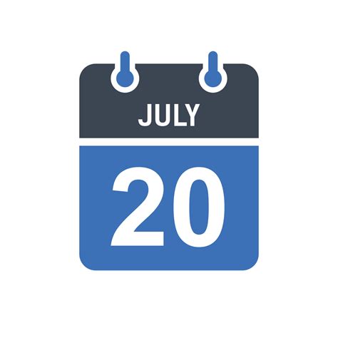 July 20 Calendar Date Icon 5260462 Vector Art at Vecteezy