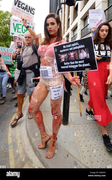 Animal rights activists protesting in Piccadilly, London. Shapely Stock Photo: 157498549 - Alamy