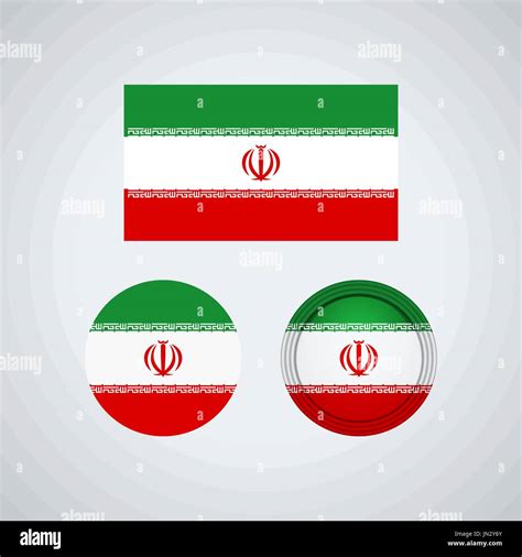 Flag design. Iranian flag set. Isolated template for your designs ...