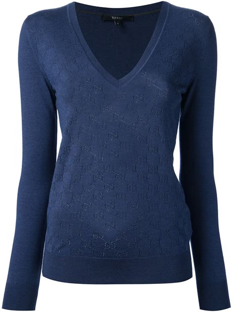 Gucci Logo Sweater in Blue | Lyst