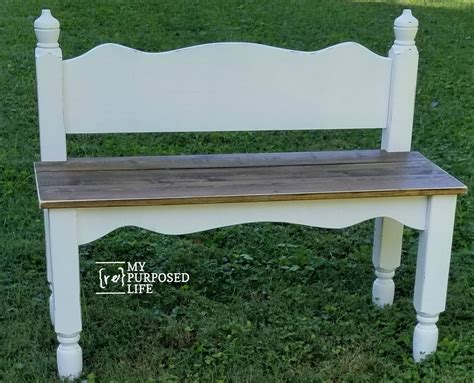 Twin Bed Bench Easy Headboard Bench Tutorial - My Repurposed Life ...