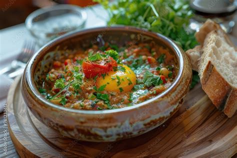 Ful Medames Traditional Egyptian Dish made from Cooked Fava Beans Mixed with Various Spices ...