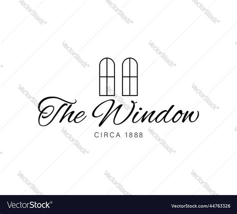 Simple black and white window logo design symbol Vector Image