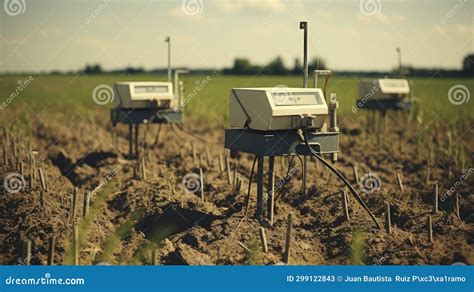 Precision Agriculture Technology with Solar-Powered Sensors in Field. Stock Image - Image of ...