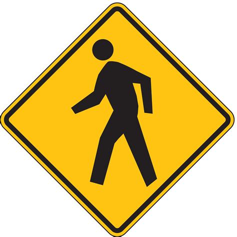 LYLE Pedestrian Crossing Pictogram Traffic Sign, MUTCD Code W11-2, 24 ...