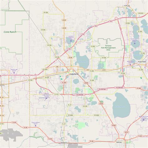 Detailed Editable Vector Map of Lakeland – Map Illustrators