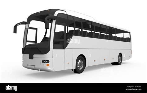 White Tour Bus Stock Photo - Alamy
