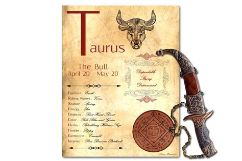 TAURUS Zodiac Sign Taurus Correspondences Taurus Dates | Etsy