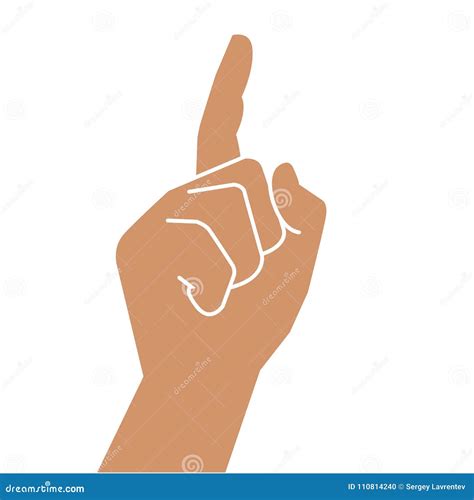 Hand Gesture with a Raised Index Finger Stock Vector - Illustration of white, edification: 110814240