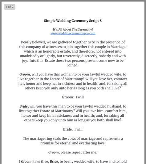 Pin by Andy Burns on Wedding officiant script | Simple wedding ceremony script, Wedding ...