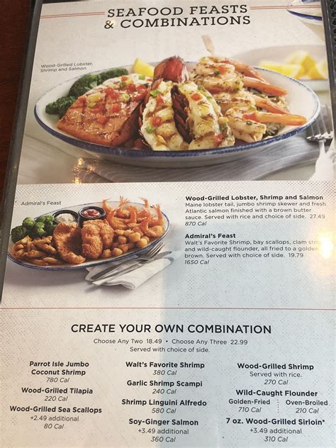 red lobster menu prices