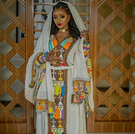 Clipkulture | Beautiful Habesha Kemis Dress With Art Designs and Veil