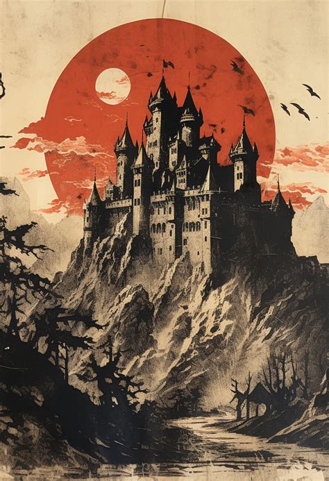 Wall Art Print | Dracula's Castle Poster, Halloween | Europosters