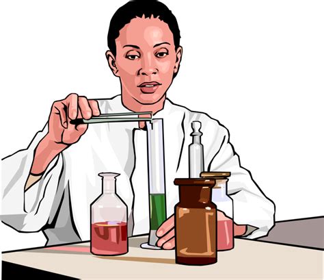 Vector Illustration Of Laboratory Research Chemist - Clipart Chemistry ...