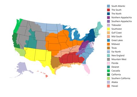 Map Of The Southern United States Region