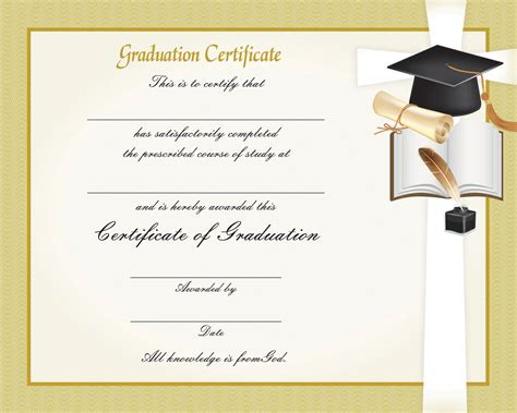 Graduation Certificate. 07-2001. Tonini Church Supply