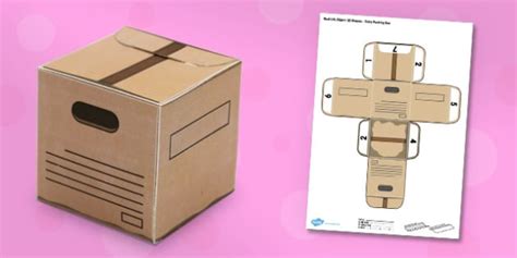 3D Cube Packing Box - Cut out and Make Paper Box Craft