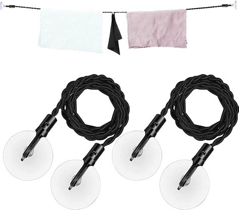 Clothes Line with Suction Cups,Elastic Clothesline Travel Washing Line | Camping Accessories ...