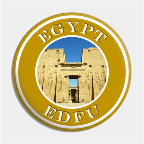 Egypt Edfu Hieroglyphs Temple - Passport Stamps - Egypt - Pin | TeePublic