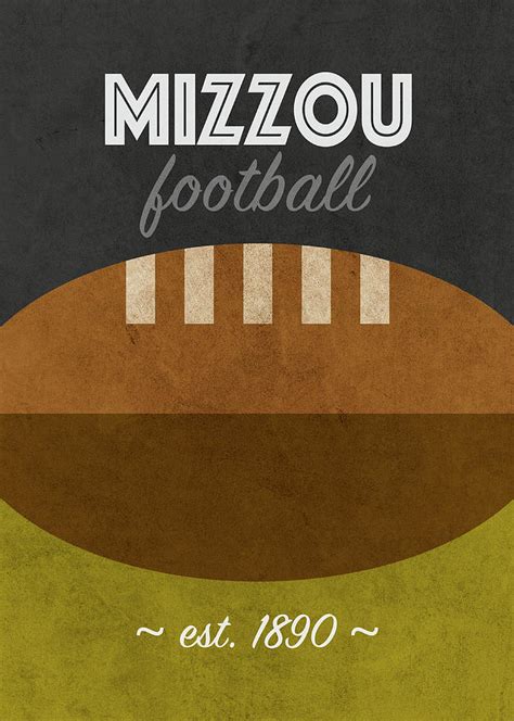 Mizzou Missouri Football Sports Retro Vintage University Poster Series Mixed Media by Design ...