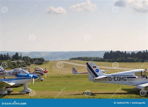 Glider Sailplane during Takeoff on Wasserkuppe Airfield in Rhön Mountains Editorial Photo ...