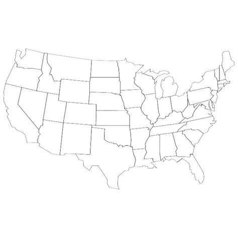 USA outline map.eps Royalty Free Stock SVG Vector